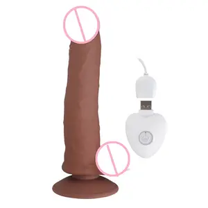 6.5 ''22.3cm USB şarj silikon uzun Penis titreşimli vajinal gerçekçi yapay Penis vibratör seks oyuncakları