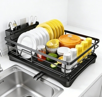 Égouttoir à vaisselle moderne en métal grande capacité pour comptoir de cuisine, le meilleur pour le rangement et le séchage de la vaisselle sous l'évier