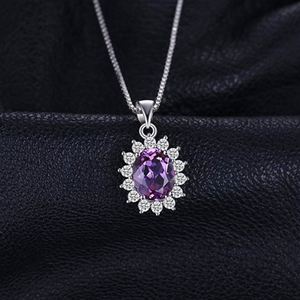 La Princesa de <span class=keywords><strong>peridoto</strong></span> Natural amatista Topacio creado zafiro Esmeralda rubí colgante de piedras preciosas Collar de plata de ley 925 - Product Image 2