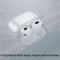 Étui rigide transparent en PC 2023 avec crochet anti-chute et antichoc en silicone pour AirPods 3 Pro 2 3