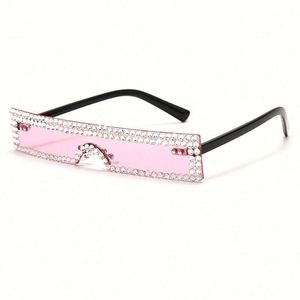 Gafas de Sol Rectangulares con Marco Pequeño y Diamantes de Imitación, Elegantes y a la Moda 2022, para Mujer - Product Image 4