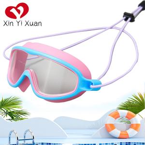 Professional Children's <b>Large</b> <b>Frame</b> Silicone Swim Goggles Colorful Electroplated Waterproof Anti-Fog Swimming Goggles with Rope - Product Image 5