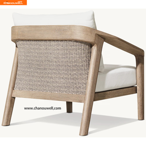 Bellezza naturale comoda poltrona da <span class=keywords><strong>esterno</strong></span> con Fine Teak lucido e Rattan PE per tutte le stagioni per uso cortile e Villa - Product Image 6