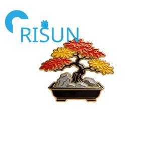 Broches de Esmalte con Forma de Mini Bonsái Personalizados al por Mayor, Pin de Solapa con Diseño de Ficus y Ginseng, Joyería, Regalo - Product Image 5