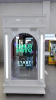 Cabina de Fotos Comercial Estilo Disco, Cabina de Selfies Interactiva con Impresora Rápida, Cámara DSLR, Cabina de Fotos para Promoción de Eventos