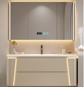 Montado en la pared laca <span class=keywords><strong>baño</strong></span> vanidad diseño Hotel usado <span class=keywords><strong>baño</strong></span> conjuntos comercial gabinete LED <span class=keywords><strong>espejo</strong></span> iluminación - Product Image 3