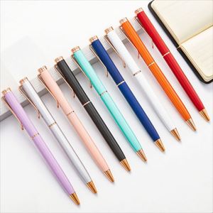 Stylo bille promotionnel en métal fin personnalisé de haute qualité, multicolore, pointe de 1,0 mm, gravure laser pour entreprise - Product Image 1