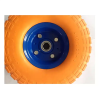 Roues robustes en acier et polyuréthane à profil en V, roulettes noires OEM pour chariot à main, chariot de transport, chariot à roulettes avec roulement à billes