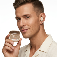 Écouteurs intra-auriculaires sans fil Brightblue True Wireless 5.4 avec indicateur LED, étanchéité IPX4, contrôle tactile, son stéréo, ajustement personnalisé, Type-C
