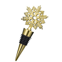 Bouchon de bouteille de vin décoratif de Noël en alliage de zinc et TPR, durable et écoresponsable, couleur argent/or, pour garder le vin frais