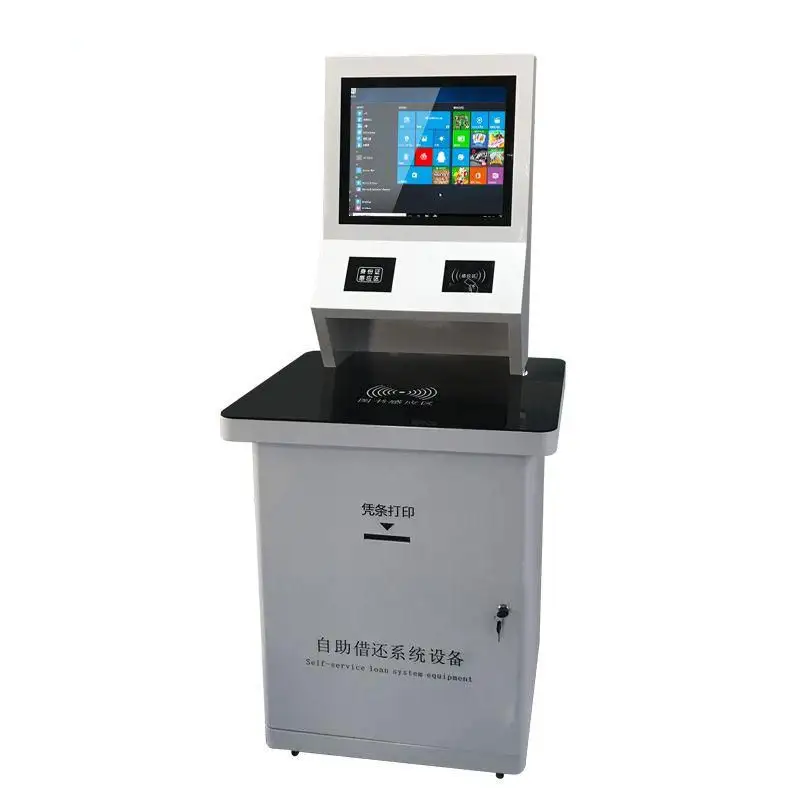 Intelligente Bibliotheek Kiosk Self Service Lenen Terugkeer Boek Terminal Smart Kiosk Met Kaartlezer Nfc Reader Bar Code Reader