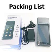 Pemindai kode batang Internet seluler 4G, Printer termal Android 8.1 Pda, Printer POS genggam layar sentuh 5.5 inci