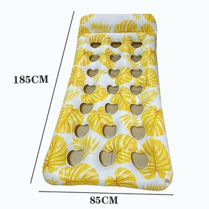 Punto de fábrica Inflable Agua Corazón Fila flotante PVC Adulto Piscina Hamaca Copa Agujero Respaldo Silla de salón Cama flotante - Product Image 4