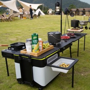 Cocina Portátil Todo en Uno para Acampar |   Mesa Plegable con Estufa Integrada |   Equipo Compacto para Viajes por Carretera y Campamentos en Auto - Product Image 4