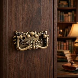 Tirador de latón chapado en oro pulido hecho a mano, estilo vintage, para muebles decorativos, inspirado en lo antiguo, para cajones y puertas de armarios. - Product Image 6