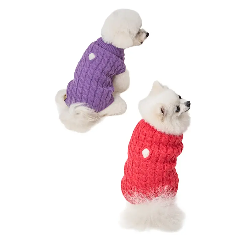 Suéter de punto para perros, jerséis, ropa para mascotas, suéter rojo de fábrica, suéter oem odm para gatos, bajo moq de alta calidad