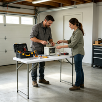 Table pliante en plastique avec sangle de transport pour le camping en plein air et les pique-niques
