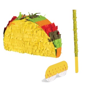 Decoración <span class=keywords><strong>de</strong></span> fiesta <span class=keywords><strong>de</strong></span> Cinco <span class=keywords><strong>de</strong></span> <span class=keywords><strong>Mayo</strong></span> <span class=keywords><strong>de</strong></span> 3.5in x 6in Mini Taco piñata con antifaz y Bat - Product Image 1