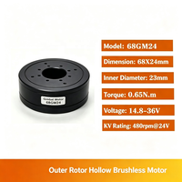 Moteur BLDC à arbre creux de précision 68GM24 14.8-36V 0.65Nm 480RPM pour dispositifs médicaux, articulations robotiques, cardanes et systèmes d'automatisation