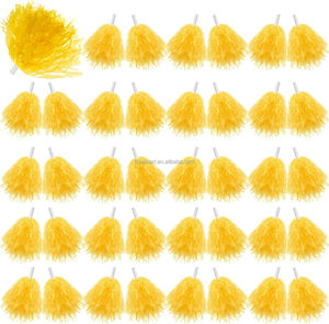 Pompons de cheerleading bicolores personnalisés avec logo, lot de 2 avec poignée à trou pour le doigt, pour l'école, les équipes de danse, en gros - Product Image 5