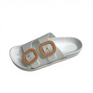 Bayanlar için İlkbahar Yaz Sonbahar Mül Ayakkabıları Hızlı Kuruyan <span class=keywords><strong>PVC</strong></span> Beyaz Yumuşak Dolgulu Açık Burunlu Düğmeli Geri Dönüştürülebilir Kaymaz - Product Image 2