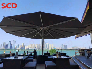 Sombrilla Semiautomática de Lujo de 7m de Diámetro para <span class=keywords><strong>Patio</strong></span>, Gran Parasol de Jardín para Exteriores, Sombrillas de <span class=keywords><strong>Patio</strong></span> en Venta - Product Image 6