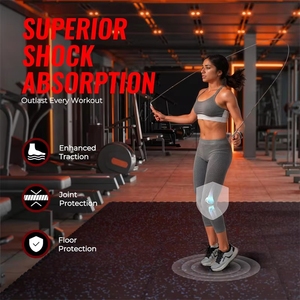 12 Piezas de Tapetes de Goma para Equipos de Ejercicio de 48 Pies Cuadrados, Pisos de Gimnasio Encastrables de Espuma <span class=keywords><strong>EVA</strong></span> de Alta Densidad - Product Image 3