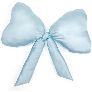 Cojín Decorativo Grande Azul, Estilo Satinado, Forma de Lazo, Cojín Coqueta para Sofá, Oficina, Lumbar, Decoración Estética, Cojín de Satén - Product Image 1