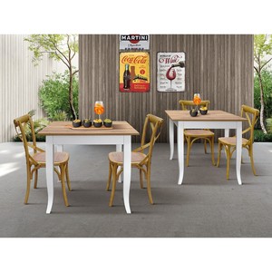 Mesa Fija Margherita con Acabado de Melamina en Roble Rústico para Comedor Interior - Product Image 3