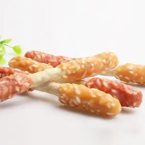 High Quality Teething Stick Dog Snack Healthy No Added Chicken Duck Rice Grain Big Dumbbell Factory Direct Dog Chewing Treat