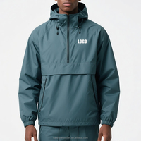 Pull-over personnalisé OEM avec demi-fermeture éclair et pantalon Ensemble de 2 pièces Survêtement coupe-vent en nylon surdimensionné vierge pour hommes