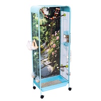 Cage à oiseaux élégante et luxueuse, transparente, avec grand cadre en fer, plateau en plastique, durable et écologique, pour perruches et calopsittes