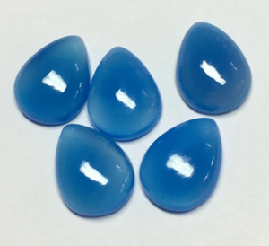 Calcedonia Azul Natural en Forma de Pera, Cabujón Liso para Joyería, Gemas de Alta Calidad, Piedra de Nacimiento, Todos los Tamaños, AMARA - Product Image 5