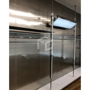 定制金属衣服展示架玻璃架子地板支架高端零售层展示架