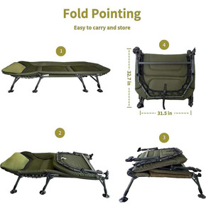 Lit de camping pour adultes, lit de camping pliable portable, hauteur réglable, design compact pliable, rangement et transport faciles pour les pique-niques - Product Image 3