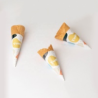 Emballage de crêpes jetables, logo personnalisé, qualité alimentaire biodégradable, crème glacée, œuf, gaufre, porte-papier, cône en papier
