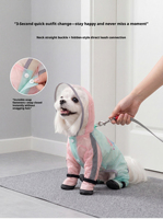 Imperméable pour chien, antidérapant, réfléchissant, couvrant quatre pattes, avec protection pour pattes et queue, en polyester, coloré, pour promenade en extérieur, pour petits et moyens chiens