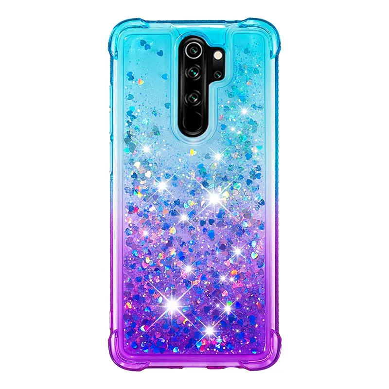 For Xiaomi Redmi Note 8 pro Luxury Gradient Glitter Liquid Quicksand Soft TPU Back Phone Case