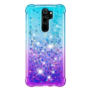 Per Xiaomi Redmi Nota 8 pro Gradiente di Lusso Glitter Liquid Quicksand Molle di TPU Posteriore Della Cassa Del Telefono