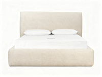 FERLY Cadre de lit rembourré moderne, texture bouclé, mobilier de chambre à coucher à profil bas