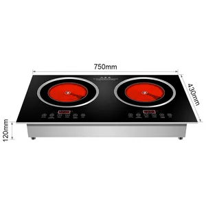 3500w Touch 220 Double-head Embedded Electric Ceramic Stove