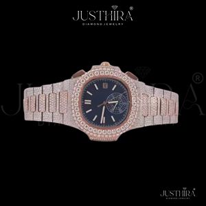 Premium Quality Moissanite <b>Diamond</b> Quartz <b>Watch</b> with <b>Diamond</b> Dial Stainless Steel Waterproof <b>Watch</b> Available For Sale - Product Image 4