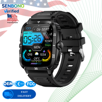 SENBONO KT71 Herren Smart Outdoor-Uhr OEM/ODM Kabelloses BT-Anrufsystem Herzfrequenzmesser IP68 Wasserdicht Langlebiger Schlaf-Tracker