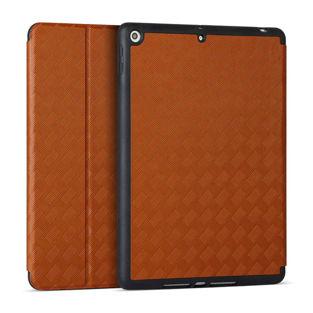 Custom Textured Logo  PU Leather Tablet Case  for iPad 10.2/10.5/10.9  Anti-Fall Smart Soft TPU Stand Pad Case for iPad