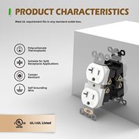 Stopkontak Dupleks Bersertifikasi AS 20A 125V TR Stok Lokal Langsung dari Pabrik NEMA 5-20R