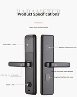 Serrure de porte à carte-clé pour la sécurité domestique, en alliage d'aluminium, anti-rouille, antivol, pour portes en bois massif/acier/métal