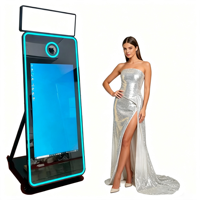 Photomaton miroir magique pour fête de mariage avec écran tactile et flight case