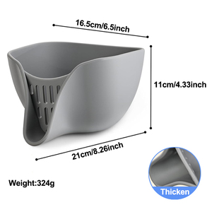 <span class=keywords><strong>Panier</strong></span> d'égouttage multifonctionnel <span class=keywords><strong>de</strong></span> 6.5 pouces Passoire en silicone pour laver facilement les <span class=keywords><strong>fruits</strong></span> <span class=keywords><strong>et</strong></span> <span class=keywords><strong>légumes</strong></span> avec bec verseur - Product Image 2