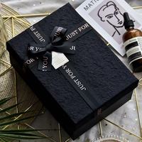 Caja de Regalo Rígida de Lujo Personalizada con Lazo de Cinta, Caja de Embalaje de Papel Repujado para Joyería de Boda, Cosméticos y Regalos