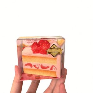 Produit transfrontalier très demandé : Gâteau à la fraise simulé à rebond lent, jouet anti-stress et de décompression souple en PU, vente en gros - Product Image 6